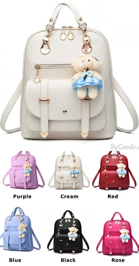 Which color do you like? New College Women Bag British Bear Multifunction Handbag Backpacks #new college #british #backpack #bag #Pockets #student #rucksack #college #fashion Monkey Bags, Girly Backpacks, Monkey Bag, British College, Cute School Bags, Cute Mini Backpacks, Kawaii Bags, New College, Tas Fashion