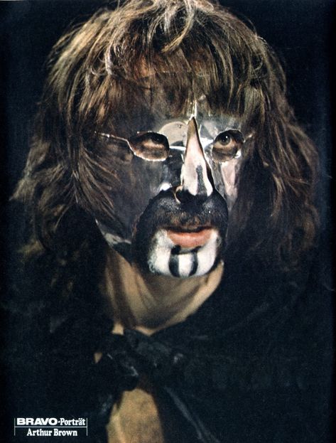 Arthur Brown from Bravo magazine, 1968 Arthur Brown, Cool Masks, Progressive Rock, Rock N, The Fool, The Rock, Rock And Roll, Rocker, Garage