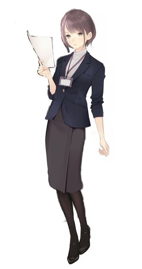 Office Lady Outfit Anime, Anime Office Lady, Anime Office Woman, Woman Office, School Uniform Fashion, Office Women, Office Outfits Women, Girl Sketch