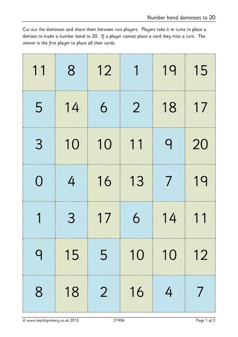 Number bond dominoes to 20 Number Bonds To 20 Games, Number Bonds To 20, Dominoes Game, Number Bond, Maths Ideas, Number Bonds, Domino Games, Math Addition, Numeracy