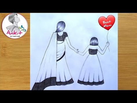 Celebrate the unique bond between Mother and Daughter by Drawing and capturing their love and connection through art. Mom Daughter Drawing, Mom And Two Daughters Drawing, Mom Drawing Easy, Mother And Daughter Drawing, Mom Drawing, Mothers Day Drawings, Mom Daughter, Two Daughters, Kindergarten Crafts