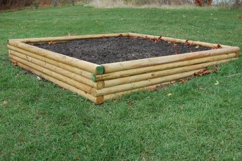 how to do a raised garden bed with landscape timbers Landscape Timber Edging, Building Planter Boxes, Flower Bed Edging, Landscape Timbers, Elevated Gardening, Raised Flower Beds, Square Foot Gardening, Landscape Plans, Garden Landscape Design