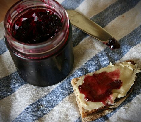 Sloe Jelly by @Monica Shaw in her post Beyond Sloe Gin for Great British Chefs Grape Butter, Homemade Grape Jelly, Grape Jam, Foraging Recipes, Sloe Gin, Great British Chefs, Foraged Food, Jam And Jelly, Ellis Island