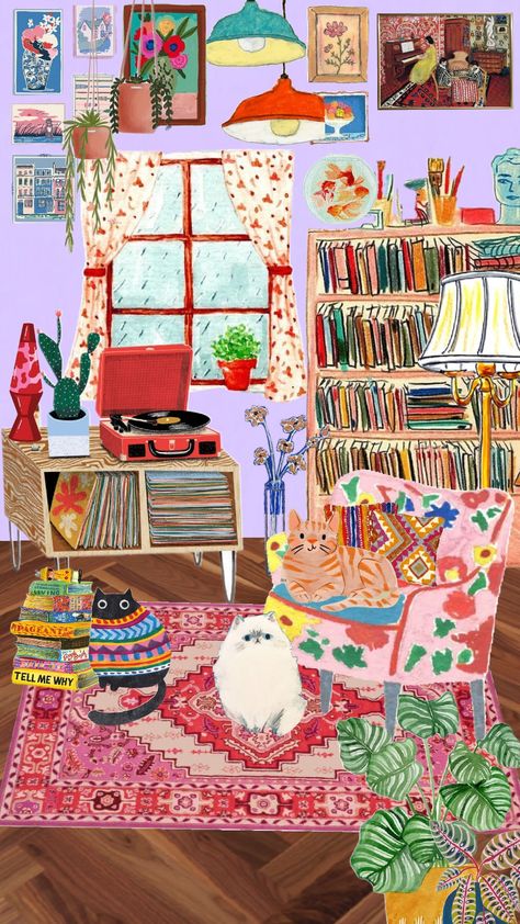 #livingroom #house #cats #maximalism Maximalism Background, Maximalist Wallpaper Iphone, Maximalism House, Maximalism Minimalism, Maximalism Aesthetic, Maximalist Wallpaper, Office Graphics, Eclectic Maximalism, House Cats