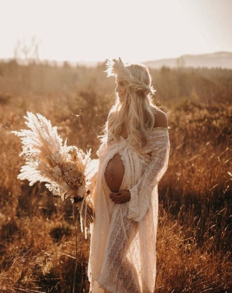 Perfect for maternity and non-maternity Maternity Photography Dress Gowns, Country Maternity Photos, Boho Maternity Shoot, White Lace Maternity Dress, Country Maternity, Boho Maternity Photos, Maternity Photography Dress, Maternity Photoshoot Dress, Queen Gown