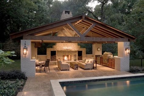 Pool House With Outdoor Kitchen, Design Per Patio, Pergola Outdoor, Contemporary Patio, Pergola Design, Backyard Pavilion, Pergola Patio, Pergola Designs, Backyard Patio Designs