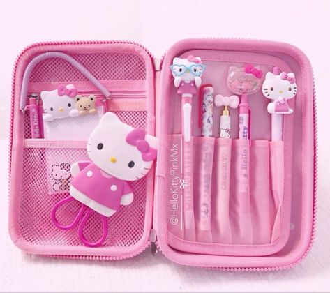 Hello Kitty Makeup Products, Hello Kitty School Supplies, Hello Kitty School, Hello Kitt, Pretty School Supplies, Cute Animal Quotes, Hello Kitty Makeup, Cute Stationary School Supplies, Kawaii School Supplies