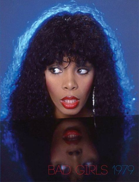 Donna Summer 70s Poster, Donna Summer, Red, Hair, Blue, Black