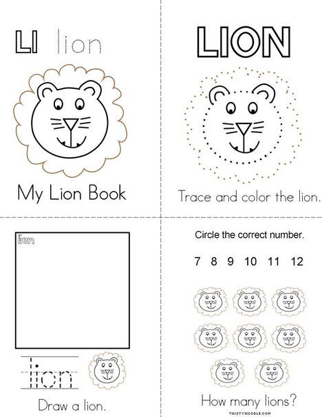 My Lion Book from TwistyNoodle.com Lion Worksheets Preschool, The Lion And The Mouse Activities Preschool, Lion Activities For Preschool, Lion Craft Preschool, Lion Activities, Prek Lessons, Lions For Kids, Disney Lessons, Zoo Preschool