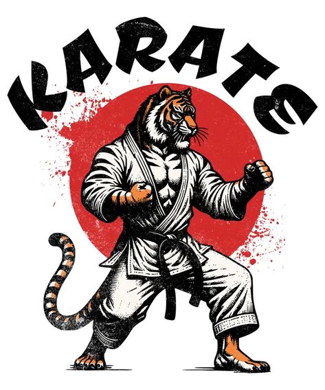 Tiger karate T-Shirt Design Template — Customize it in Kittl T Shirt Design Template, Design Techniques, Ju Jitsu, Album Art Design, Tshirt Design Inspiration, Homescreen Wallpaper, Art Themes, Tshirt Design, Taekwondo