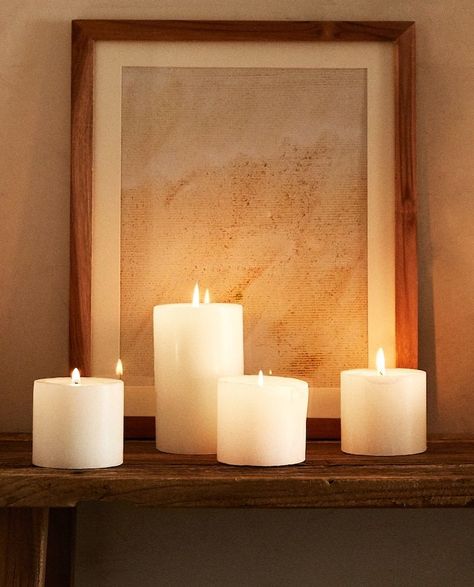 Living Room Candles, Flameless Candle, Zara Home, Candle Sconces, Candle Decor, Wall Lights, Zara, Candles, Home Decor