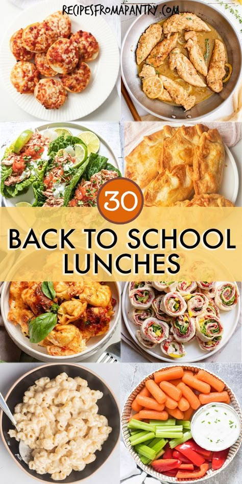 Need creative, back to school lunches? Perfect for picky eaters, teens, teachers, high school & middle school, these cold and warm lunch options are guaranteed to win over school children & bring lunch boxes back empty! Choose from easy recipes, like pinwheels, sandwiches, pasta salads and dips. Ideal for making ahead or quick morning prep. Say bye to the same old lunches and hello to delicious midday meals. Get the back to school lunch ideas. #Lunch #School #BackToSchool College Lunch Recipes, Teacher Lunches Ideas, Filling School Lunches, School Lunch Ideas For Teachers, Healthy Back To School Lunch Ideas, School Lunch Ideas For Middle Schoolers, Cold Lunches For School, Lunches For Teachers, Meal Prep School Lunch