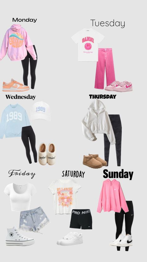 Monday To Friday Outfits, Friday Outfits For School, Outfits For School