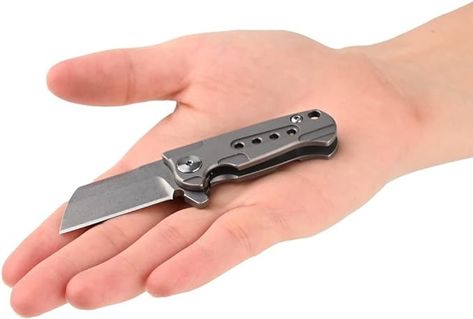 Amazon.com: NHDT sw701 Mini Titanium Handle Steel Blade Folding Pocket Flipper Knife，Ultra Small EDC Tiny 2.18 Inchs hang on a keychain, frame lock knife Camping Tool Outdoor Activities : Tools & Home Improvement Camping Tools, Hang On, Folding Knives, Pocket Knife, Outdoor Activities, Camping, Tools, Frame