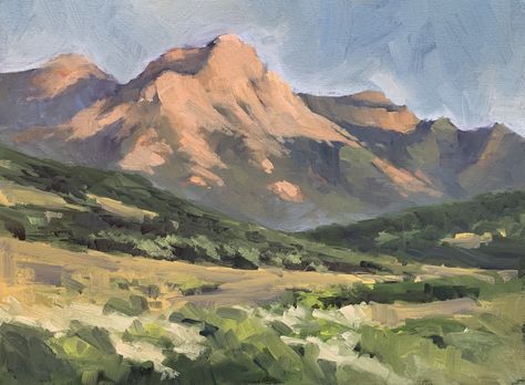 Rocky Mountain Color Palette, Landscape Paintings Mountain, Mom Painting, Mountain Scape, Soft Pastel Art, Mountain Painting, Landscape Art Painting, Mountain Scene, Arte Inspo