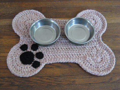 Excited to share this item from my #etsy shop: Crochet PATTERN - Dog Bone Placemat; Pet Food Bowl Floor Mat Rug; Dog Crate Mat Rug; Bone Shape Mat Rug; Paw Print!; PDF download file Placemat Rug, Crochet Placemat Patterns, Crate Mat, Crochet Dog Sweater, Crochet Rug Patterns, Placemats Patterns, Pet Crate, Basic Crochet Stitches, Crochet Dog