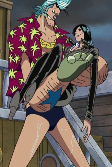 Robin Franky One Piece, Frankly X Robin, Franky Robin One Piece, One Piece Robin And Franky, One Piece Robin X Franky, Robin And Franky One Piece, Franky Pre Timeskip, Nico Robin Pre Time Skip, Nico Robin X Franky