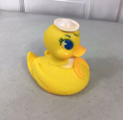 SANITOY Vintage Rubber Duck Squeaky Made USA  | eBay Vintage Rubber Duck, Stunt Cycling, Polly Pockets, Red Words, Duck Toy, Reference Pics, Vintage Teddy Bears, Rubber Ducky, Vintage Mickey