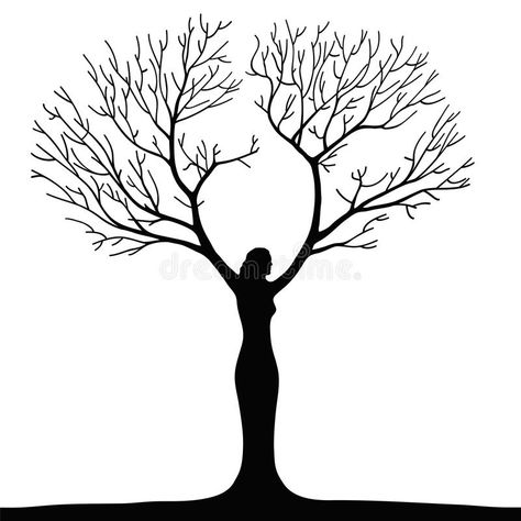 Woman tree stock illustration Woman Tree, Human Tree, Silhouette Sketch, Tree Of Life Art, Simple Tree, Manhattan Project, Tree Woman, Tree Of Life Tattoo, Celtic Tree Of Life