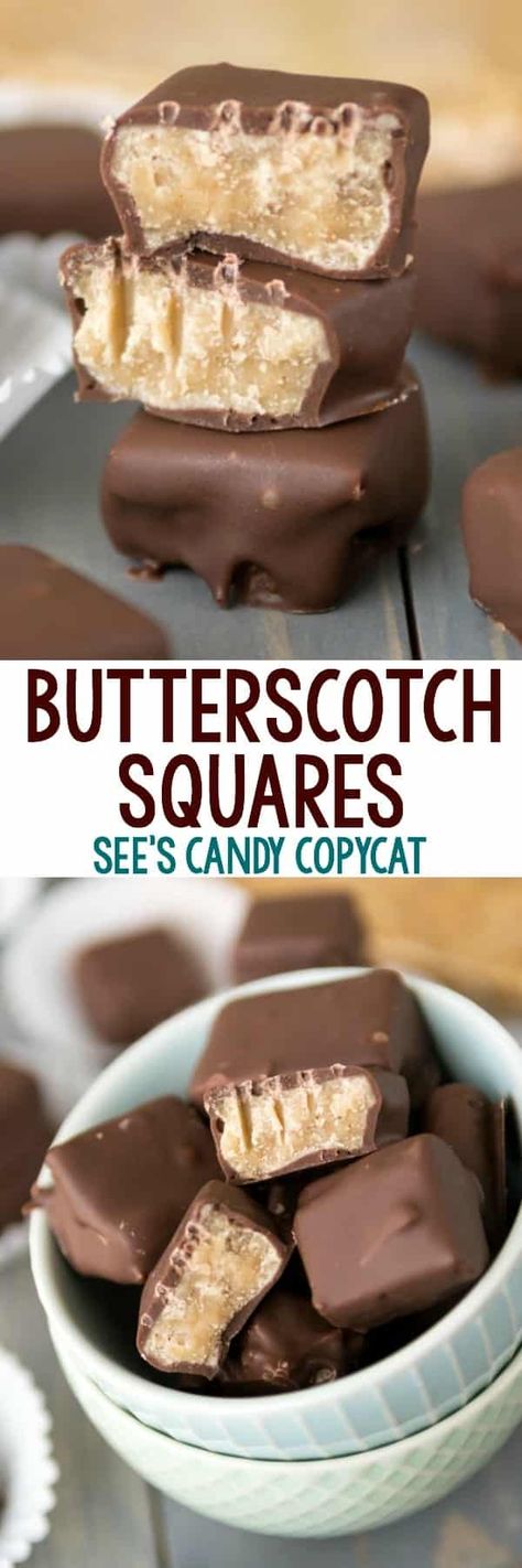 Butterscotch Squares copycat recipe - Crazy for Crust See’s Candies Recipes, Sees Candy Recipes, Sees Candy Recipes Copycat, Butterscotch Squares, Copycat Desserts, Sees Candy, Weight Watcher Desserts, Chocolate Homemade, Desserts Chocolate