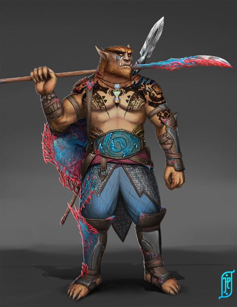 ArtStation - Character 51 - Commission BugBear Ashari Barbarian Bugbear Barbarian, Barbarian Dnd, Fantasy Story Ideas, World Mythology, Dnd Races, Adventure World, Dungeons And Dragons Art, Beast Creature, Fantasy Races