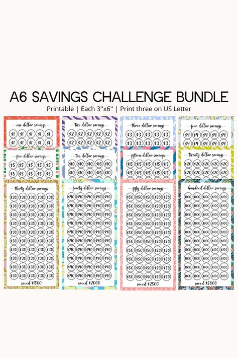 Budget Binder Free Printables, Budget Binder Free, Savings Budget, Printable Savings Challenge, Saving Tracker, A6 Budget Binder, Money Planner, Monthly Savings, Challenge Tracker