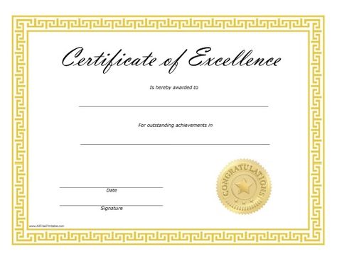 Free Printable Certificate Templates, School Certificate, Blank Certificate Template, Free Printable Certificates, Certificate Of Excellence, Certificate Of Completion Template, Certificate Of Achievement Template, Blank Certificate, Free Certificate Templates