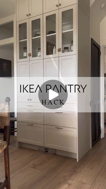 Ikea Kitchen Pantry Hacks, Ikea Pax Pantry Hack, Ikea Walk In Pantry, Ikea Cupboard Hack, Ikea Pantry Ideas, Pantry Unit Kitchen, Ikea Pantry Cabinet, Ikea Pantry Hack, Ikea Pax Pantry