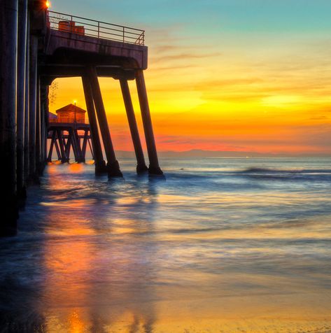 Seal Beach California, Beach Landscapes, Huntington Beach Pier, Huntington Beach California, My Hood, Seal Beach, Beach Pier, Surf City, Gorgeous Sunset