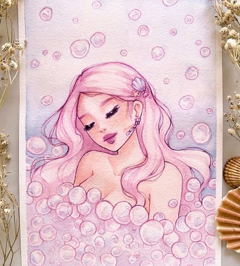 Barbie Watercolor, Color Pencil Illustration, Art Pretty, Female Drawing, Short Break, Art Inspiration Painting, Day 6, Pencil Illustration, From Instagram