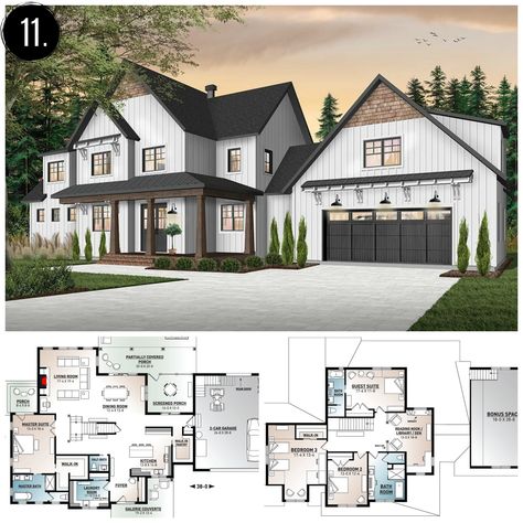 10+ Amazing Modern Farmhouse Floor Plans - Rooms For Rent blog Modern Farmhouse Floor Plans, Modern Farmhouse Floors, Modern Farmhouse Floorplan, Modern Floor Plans, Farmhouse Floor Plans, Homes Modern, Exterior Modern, Casas The Sims 4, Farmhouse Remodel