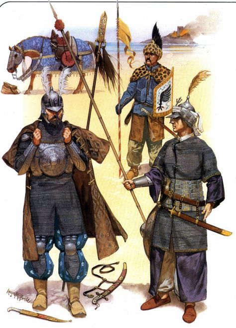 17th century Ottoman warriors https://thelosttreasurechest.wordpress.com/2011/07/28/historical-warrior-illustration-series-part-xv/ottoman-army-infantry-in-the-17th-century-ad/ Plate Mail, Ottoman Turks, Empire Ottoman, Warriors Illustration, Historical Warriors, Medieval Knights, Army Infantry, Armor Plate, Ancient Warfare