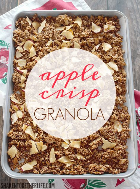 Apple Crisp Granola, Granola Diy, Banana Bread Granola, Homemade Apple Crisp, Granola Bites, Granola Recipe Healthy, Healthy Granola Bars, Granola Recipe Homemade, Apple Pie Spice