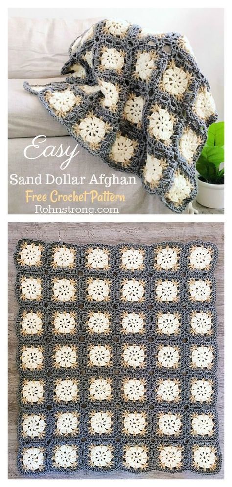 Sand Dollar Afghan Free Crochet Pattern Sand Dollar Crochet Pattern, Sand Dollar Crochet, Vintage Crochet Dresses, Crochet Blanket Chevron, Crochet Table Runner Pattern, Baby Frock Pattern, Crochet Granny Square Blanket, Easy Crochet Projects, Crochet Bedspread