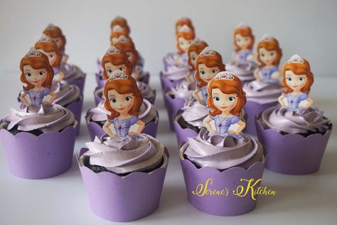 Princess Sofia cupcakes by @serenesskitchen Princess Sofia Cupcakes, Sofia Cupcakes, Sofia The First Birthday Cake, Princess Sofia, Sofia The First, Cup Cakes, 4th Birthday, Sofia, First Birthdays