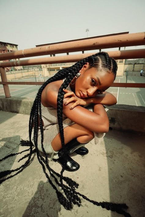 Danielle Mbonu Interview for Spotify African Heat | HYPEBEAST African Editorial Photography, Cultural Photoshoot Ideas, Cornrows Photoshoot, Braided Photoshoot Ideas, Long Braids Photoshoot, Outdoor Photoshoot Black Women, Poc Photoshoot, Braid Photoshoot Ideas Black Women, Afro Photoshoot Black Women