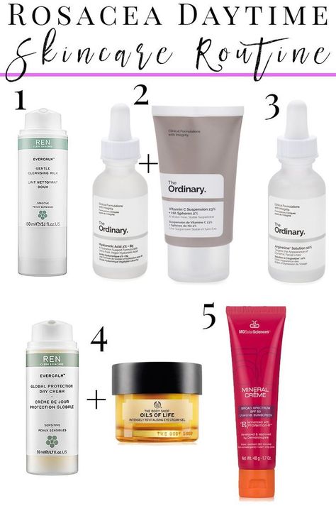 How to Create a Daytime Skincare Routine for Rosacea, Sensitive, Dry skin and anti-aging with the Ordinary skincare. Ordinary Routine, Daytime Skincare Routine, Products For Dry Skin, Haut Routine, Ordinary Skincare, Skin Care Routine For 20s, Routine Skin, The Ordinary Skincare, Dry Skin Care