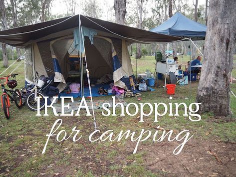 IKEA shopping for camping | Life Behind The Purple Door Ikea Camping Hacks, Ikea Tent, Camping Organisation, Organisation En Camping, Camping Kitchen Set Up, Ikea Camping, Zelt Camping Hacks, Camp Kitchen Organization, Camping Equipment Storage