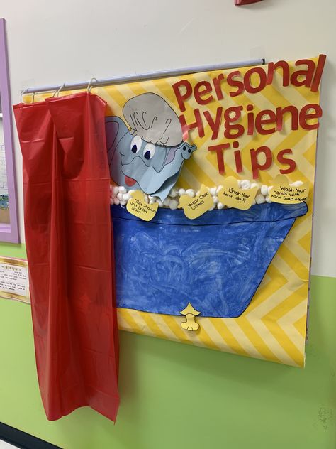 Personal Hygiene Bulletin Board Ideas, Hygiene Bulletin Boards, Office Bulletin Board Ideas, School Nurse Office Decorations, Office Bulletin Boards, Health Bulletin Boards, Nurse Bulletin Board, Christmas Crafts Sewing, File Decoration Ideas