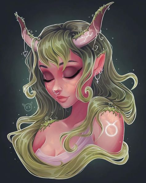 Taurus Art, Procreate Ipad Pro, Gothic Fantasy Art, Procreate Ipad, Girls Series, Zodiac Art, Digital Art Girl, Character Portraits