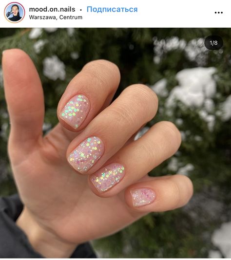 Glitter Nails Short, Confetti Nails, Milky Nails, Happy Nails, Minimal Nails, Work Nails, Cute Gel Nails, Soft Nails, Minimalist Nails