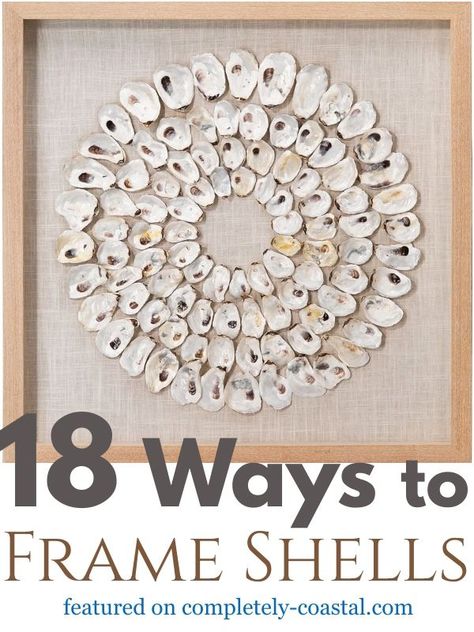 18 Ways to Frame Shells | Shell Art Ideas Paper Flower Garland, Seashell Art Diy, Oyster Shell Crafts, Seashell Wall Art, Seashell Projects, Shells Diy, Paper Flower Art, Shell Crafts Diy, Shell Frame