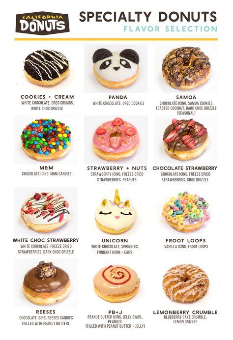 Cool Donuts Ideas, Summer Donut Ideas, Fun Donut Ideas, Donut Toppings Ideas, Donut Designs Ideas, Gourmet Donuts Ideas, Donut Shop Aesthetic, Doughnuts Aesthetic, Mini Donuts Ideas