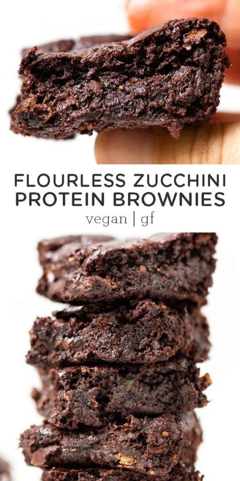 Zucchini Protein, Gluten Free Brownies Recipe, Banana And Chocolate, Flourless Brownies, Zucchini Brownies, Protein Brownies, Simply Quinoa, Healthy Brownies, Protein Desserts