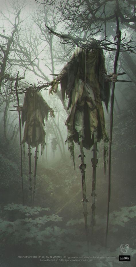 Dark Forest Creatures, Baba Jaga, Foggy Forest, 다크 판타지, Forest Creatures, Fantasy Creatures Art, Scary Art, Creepy Art, Creature Concept Art