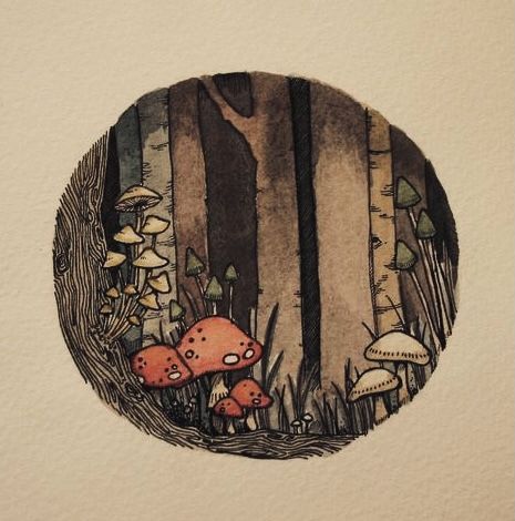 Fairycore Forest, Cottage Core Art, Arte Peculiar, Fairytale Art, Cute Little Drawings, Funky Art, الرسومات اللطيفة, Art Graphique, A Drawing