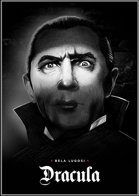 DRACULA BELLA LUGOSI - BLACK & WHITE DESIGN Universal Monsters Art, Dracula Movie, Dracula Art, Alt Posters, Movie Synopsis, Bela Lugosi, Count Dracula, Famous Monsters, Horror Posters