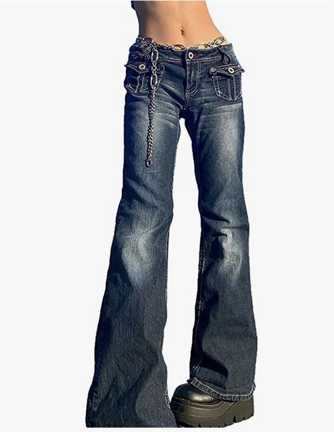 Low Rise Jeans, Cargo Jeans, Low Rise, Wide Leg, Trousers, Pants