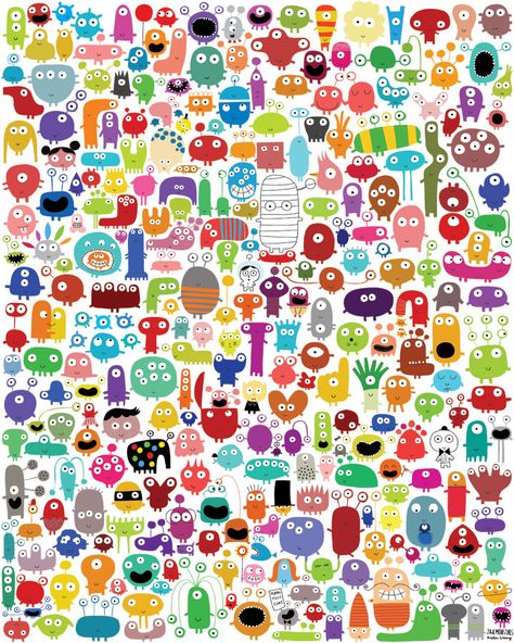 Ar Book, 300 Pieces Jigsaw Puzzle, Buffalo Games, 300 Piece Puzzles, Mini Monster, Monster Illustration, Challenging Puzzles, Monster Party, Cute Monsters