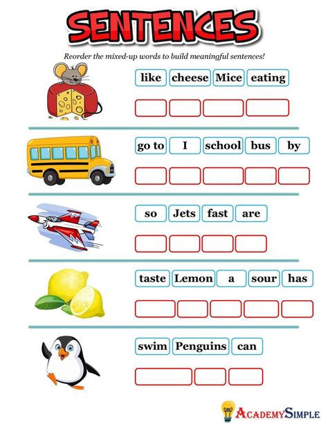 Jumble Sentences Grade 1, Simple Sentences For Grade 1, Scrambled Sentences Worksheet, Unscramble Sentences, Sentence Building Worksheets, Sentences Kindergarten, Writing Sentences Worksheets, Sentences Worksheet, Scrambled Sentences